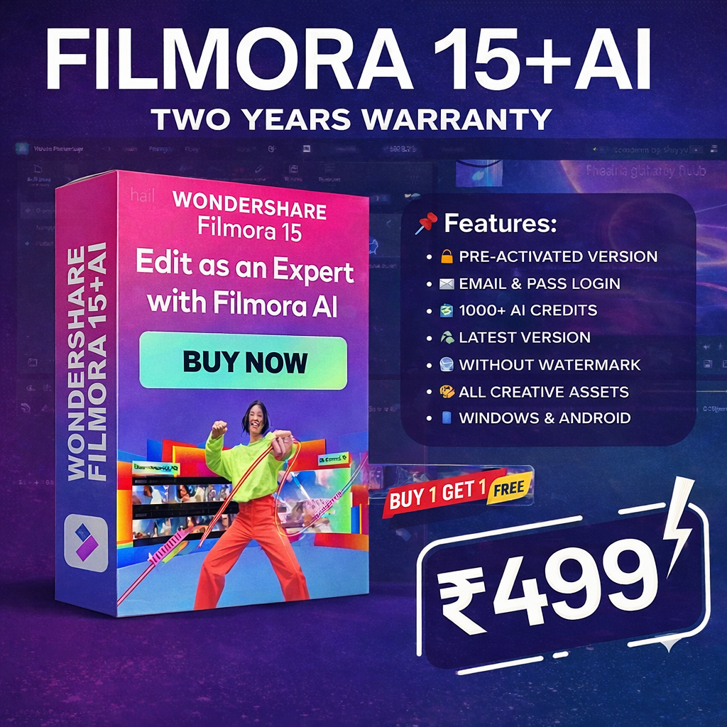 Wondershare Filmora 15 – Lifetime Account up to 1000 credit