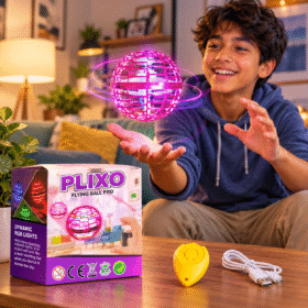 PLIXO Flying Ball Pro | RGB LED Flying Spinner Toy with Boomerang Effect, USB Rechargeable, Hand-Controlled Flying Ball for Indoor & Outdoor Fun