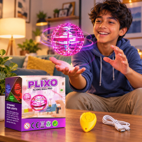 PLIXO Flying Ball Pro | RGB LED Flying Spinner Toy with Boomerang Effect, USB Rechargeable, Hand-Controlled Flying Ball for Indoor & Outdoor Fun